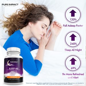 Pure Impact Nutrition Sleep Aid | Valerian Extract Sleeping Capsules with Melatonin & Lemon Balm | 60 Capsules