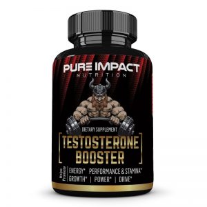 Pure Impact Nutrition Men Testosterone Booster Energy & Health | Natural Stamina, Endurance, Drive & Strength, Dietary Supplement | Test Booster with DIM Chrysin and Longifolia Extract | 60 Capsules