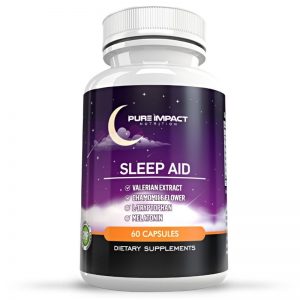 Pure Impact Nutrition Sleep Aid | Valerian Extract Sleeping Capsules with Melatonin & Lemon Balm | 60 Capsules